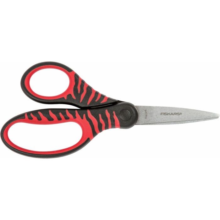 Fiskars gyermekolló, 15 cm, fekete és piros, Softgrip