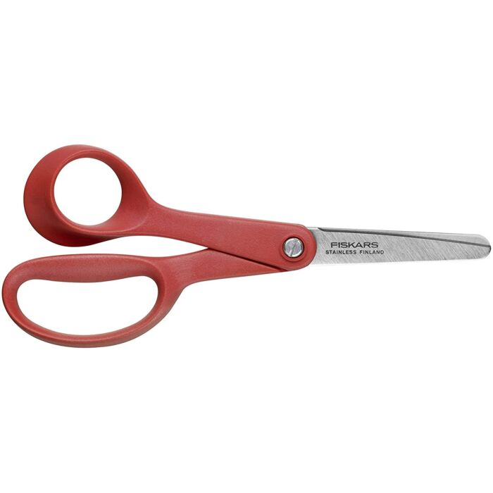 Fiskars piros gyermekolló, balkezes, 13 cm