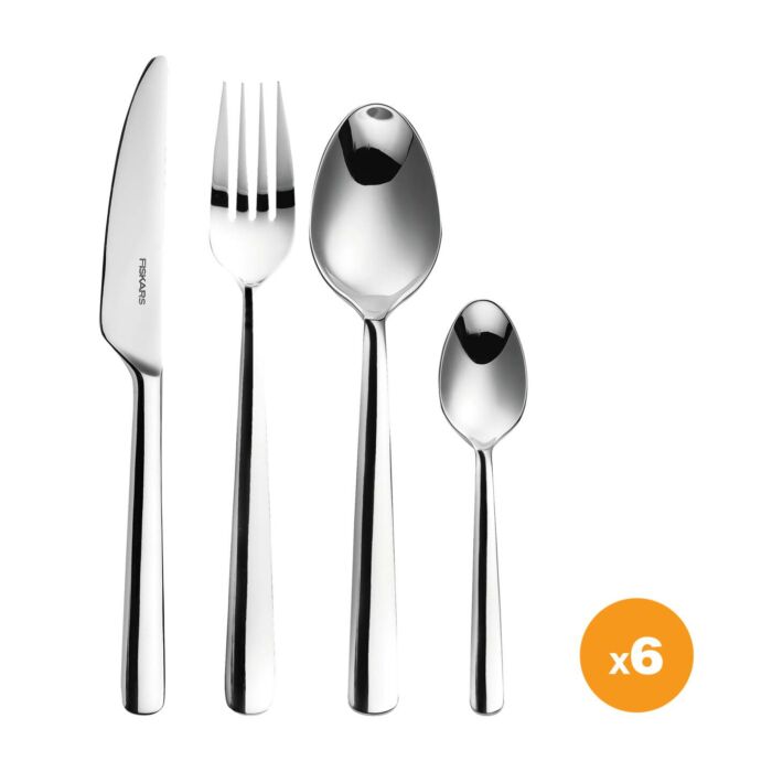 Fiskars evőeszköz készlet, 24db-os, fényes