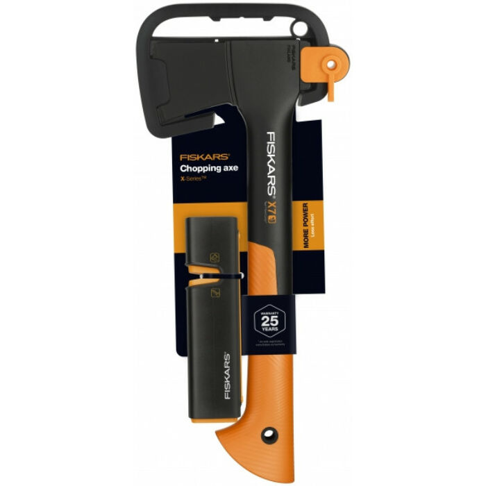 Fiskars X7 XS fejsze + Xsharp élező - készlet