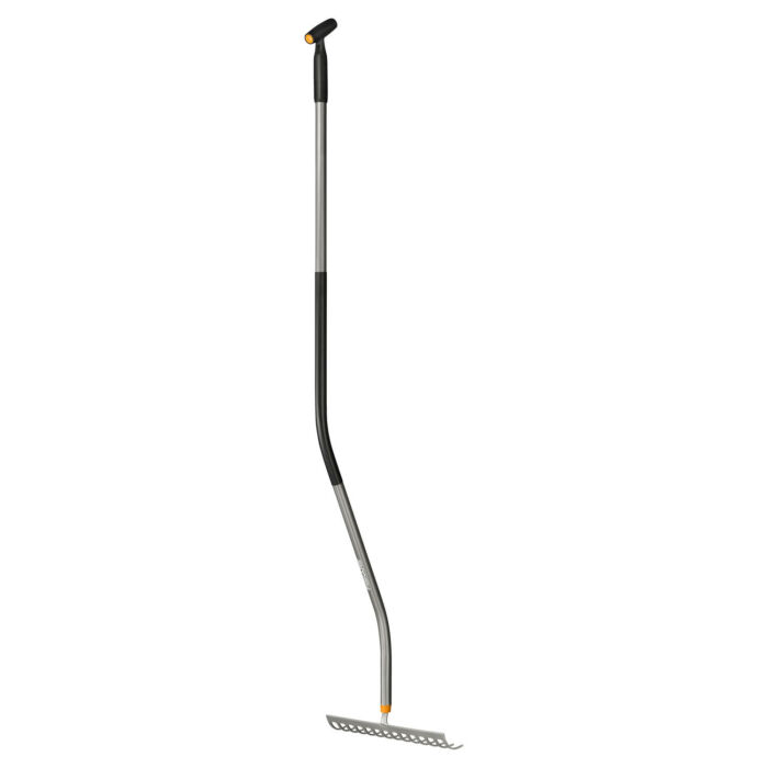 Fiskars Ergonomic gereblye, fém fejjel ívelt nyéllel