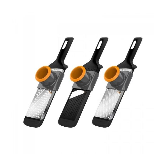 Fiskars FF Reszelő szett: durva &amp; finom &amp; szeletelő