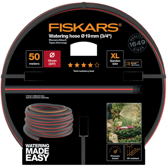 Fiskars locsolótömlő, 19 mm (3/4
