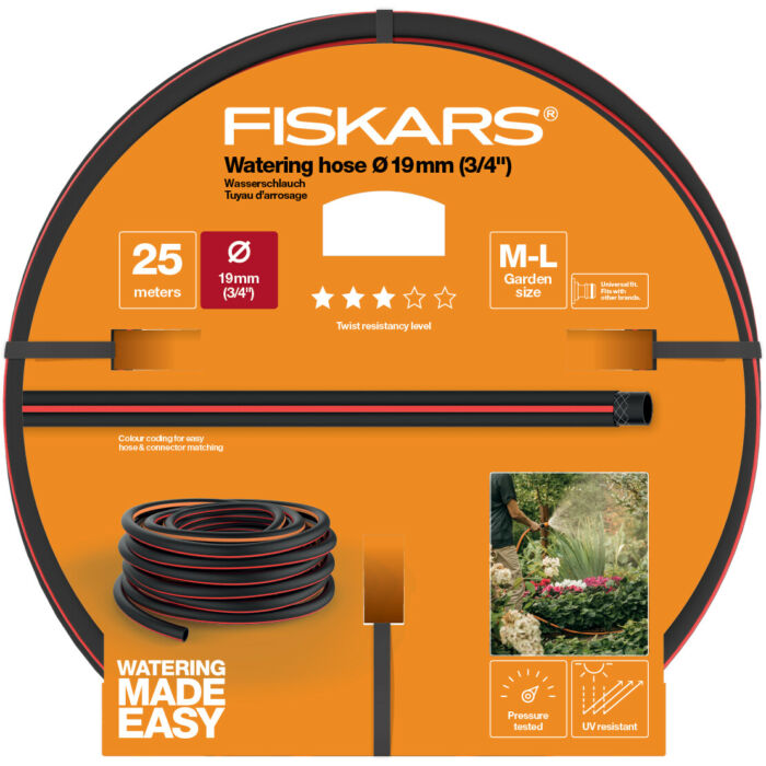 Fiskars locsolótömlő, 19 mm (3/4