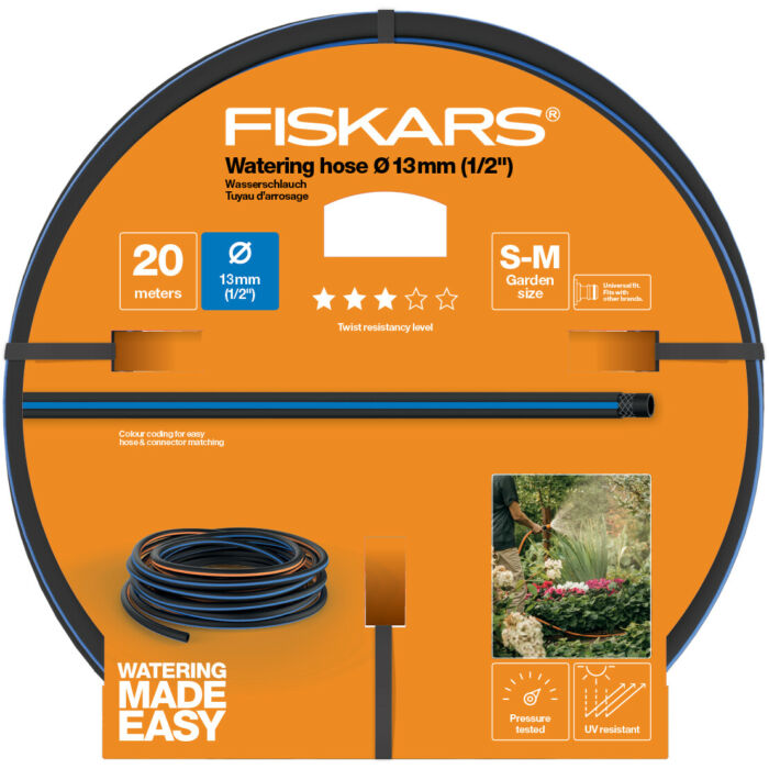 Fiskars locsolótömlő, 13 mm (1/2