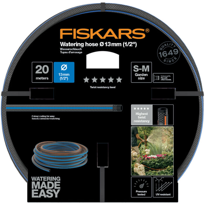 Fiskars locsolótömlő, 13 mm (1/2