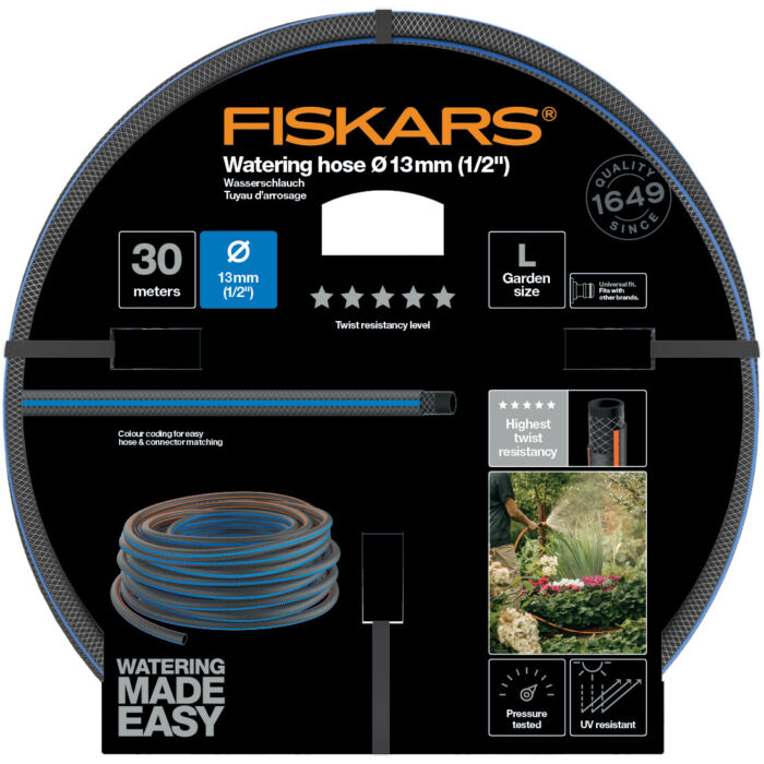 Fiskars locsolótömlő, 13 mm (1/2
