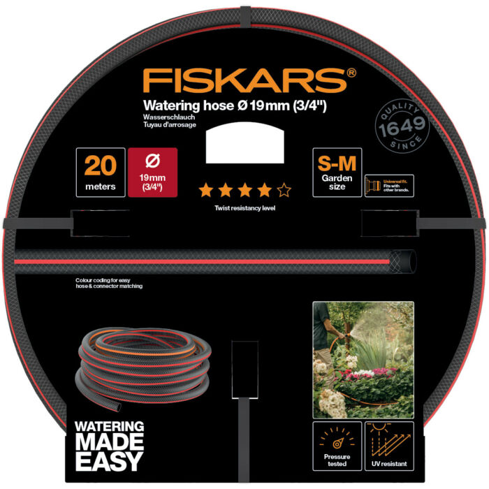 Fiskars locsolótömlő, 19 mm (3/4