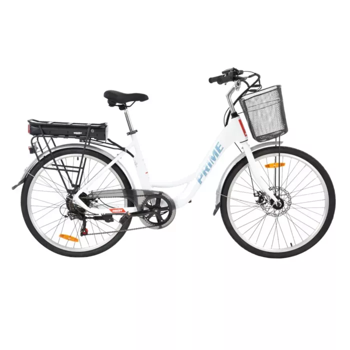 Hecht PRIME WHITE K elektromos kerékpár kosárral
