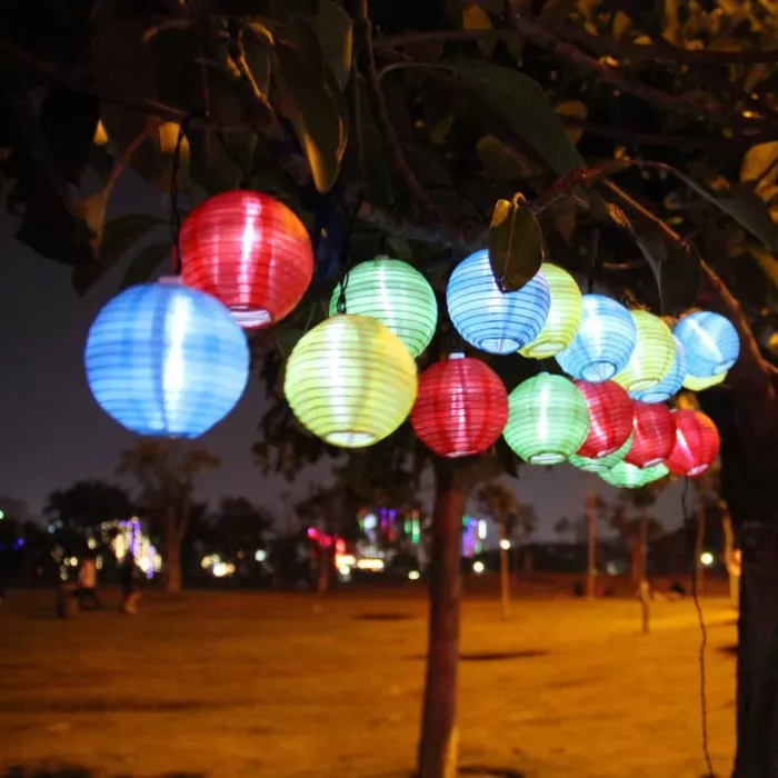 Party lampion 10LED 10db gömb elemes (2xAA, nem tartalmaz)