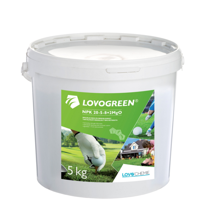 Lovogreen NPK 20-5-8 + 2 MgO tavaszi-őszi hosszúhatású gyepműtrágya - 5 kg