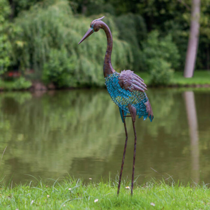Nortene Heron Kócsag figura fémből 