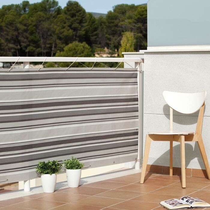 Nortene-Catral Balcony Quality erkélyháló, 580 g/m2, 90 cm x 3 méter, szürke/fekete