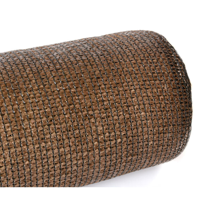 Nortene Totaltex szőtt árnyékoló háló gomblyukakkal, 1,5x50 barna, 95%-os takarás
