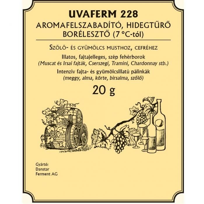 Aromafelszabadító, hidegtűrő borélesztő 20 g 10 db/gyűjtő