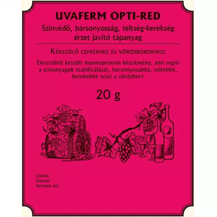 Színanyag megőrző vörös borokhoz uvaferm opti-red 30 g 10 db/gyűjtő