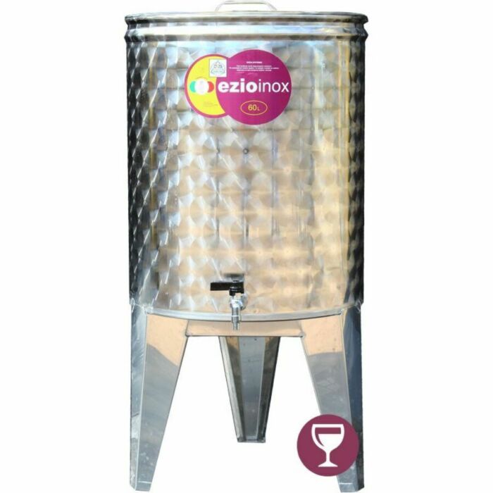 INOX úszófedeles bortartály 700 literes, álló (700 liter)