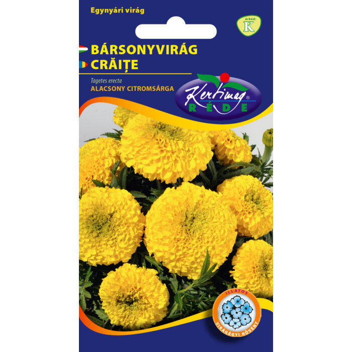 Rédei Kertimag Nagyvirágú Bársonyvirág vetőmag (alacsony, citromsárga) 1g