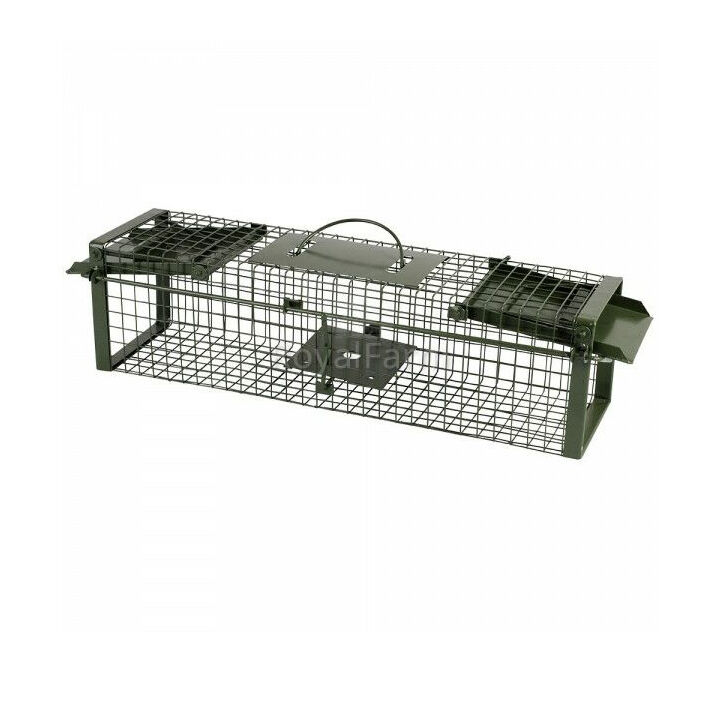Állatcsapda 60x17x17cm, 2 bemenettel, horganyzott, zöld porszórt