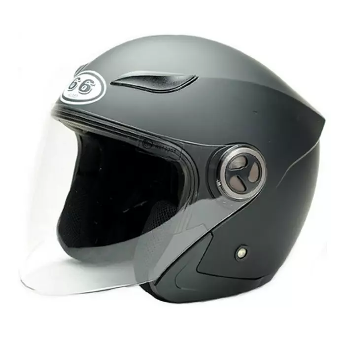 Helmet66 FG101 matt fekete nyitott bukósisak, L, 59/60 cm