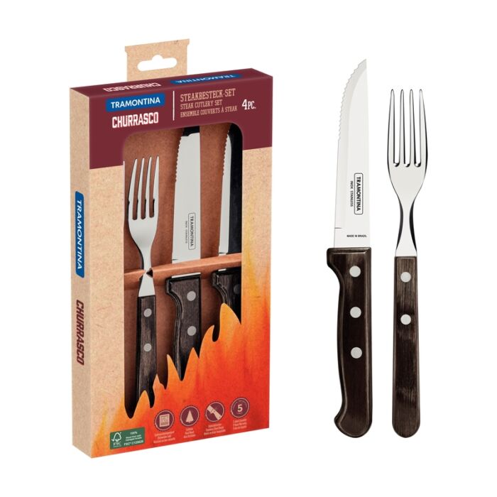Tramontina gaucho steak evőeszköz készlet, 4 db - barna*