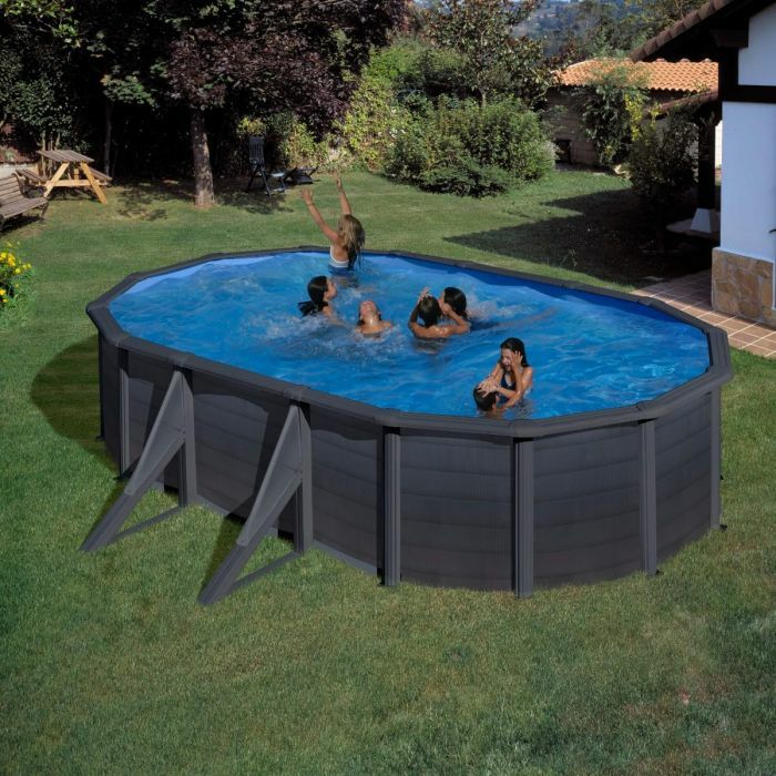 PONTAQUA GRAPHITE 7,3 x 3,75 x 1,2 m ovális fémfalas medence