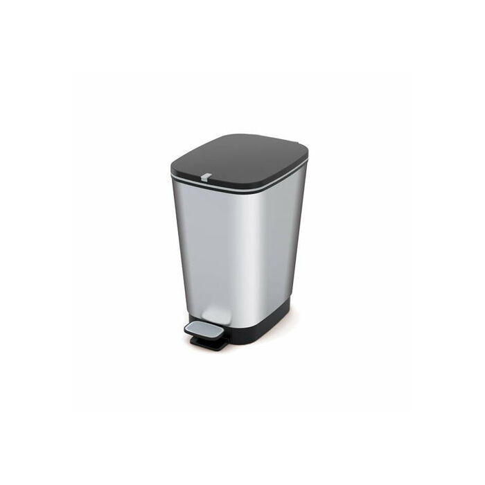 Curver Chic pedálos szemetes, fekete/ezüst, 35l