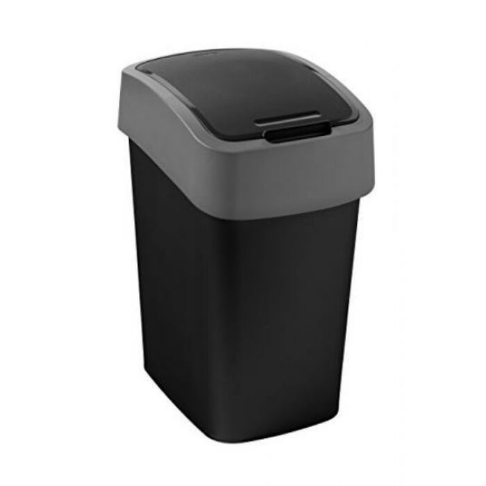 Curver Pacific Flip Bin billenős szemetes, 45L, fekete-ezüst