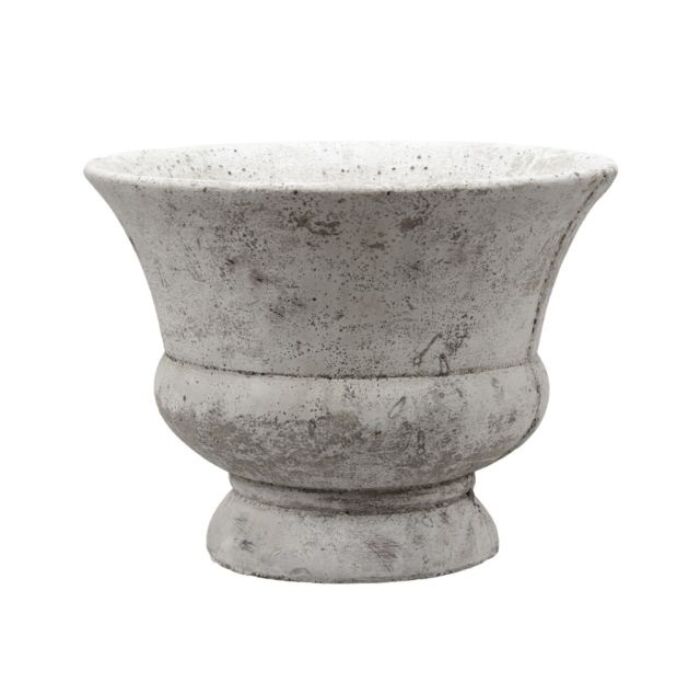 Szürke talpas cement kaspó, 28 x 21 cm