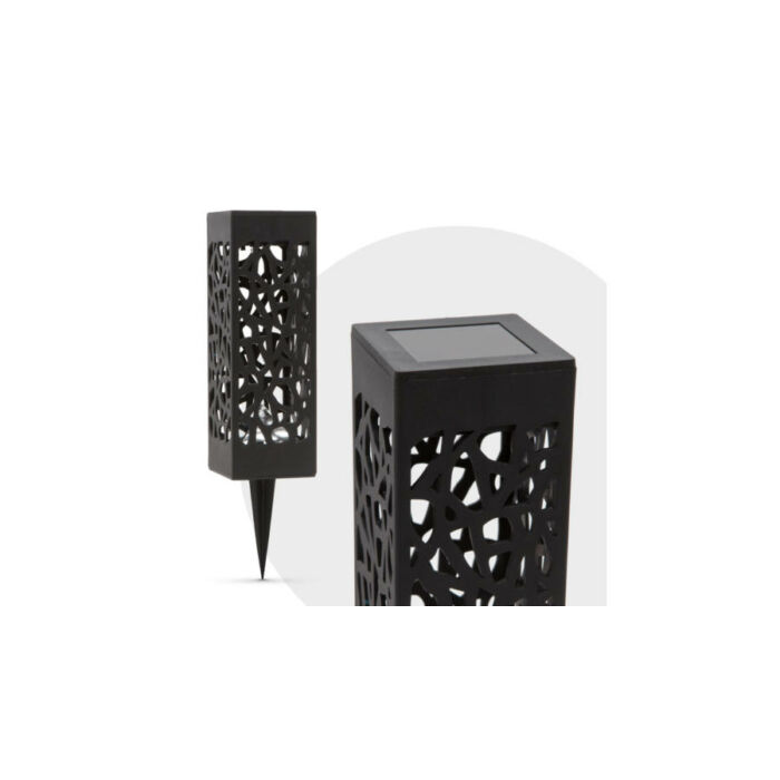 LED szolár lámpa design rácsos, fekete 19 cm 