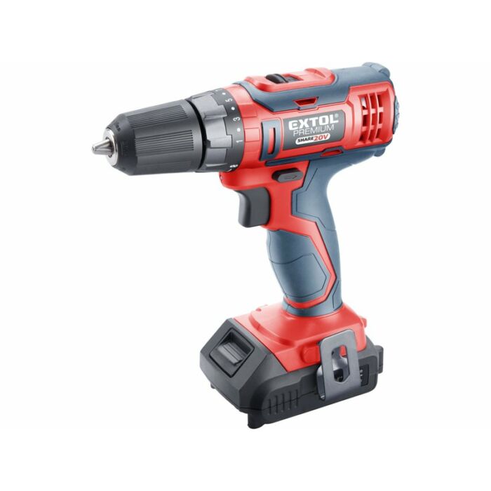 Extol akkus fúró-csavarozó, 20V, 1db 1500mAh-ás akkuval, töltővel