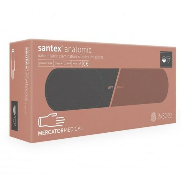 Santex eldobható latex kesztyű 100db-os (50 pár) M-es, 7,5-ös