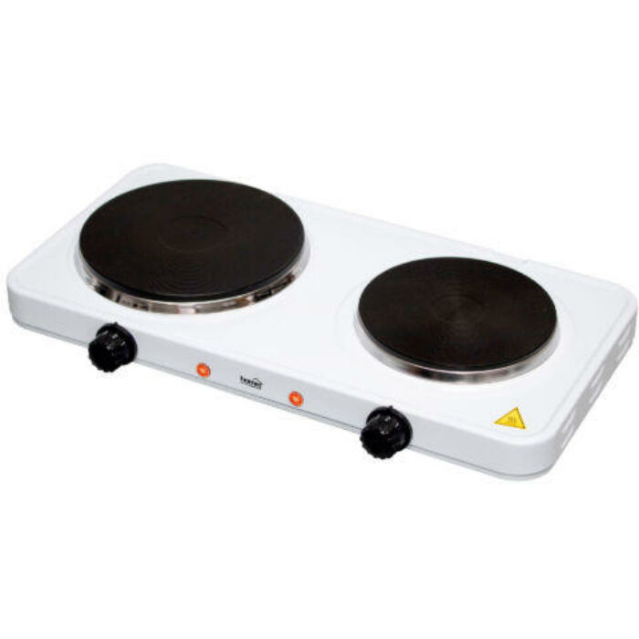 HOME HG R 02WH - Rezsó, dupla hordozható főzőlap, 1500 W + 1000
