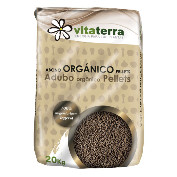 Mirat Vitaterra Organico peletált szerves komposzt EK műtrágya 6-8-10 (Ca-Mg) 12-6 +Bór + vas + mangán cink 20 kg