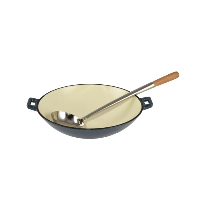 Perfect Home Zománcozott öntöttvas wok 37 cm Acélkék 28067