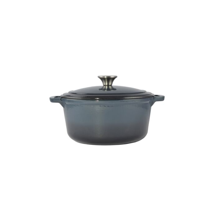 Perfect Home Zománcozott öntöttvas lábas 24 cm, 4 literes Acélkék 55001