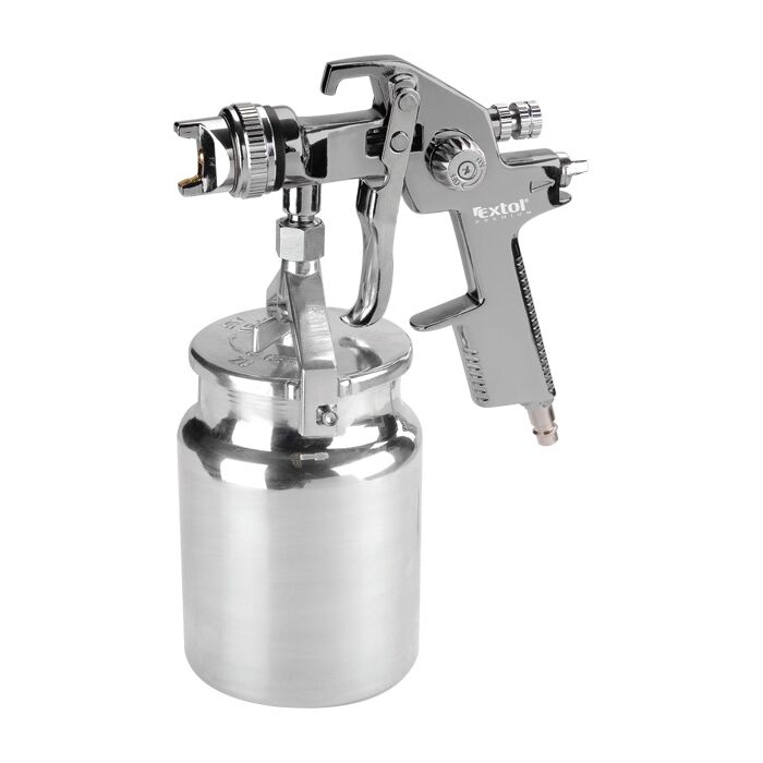 Extol festékszóró, alsótartályos, 1000ml, HVLP, fúvóka: 1,4mm, 410 l/min, 3 Bar, 1/4" tömlőcsatlakozó, 0,7kg