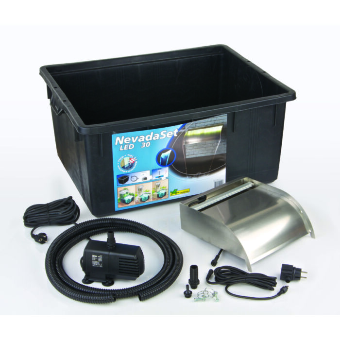 Vízeséselem Nevada LED 30 cm szett + pumpa Xtra 2300 + Quadro I + kiegészítők