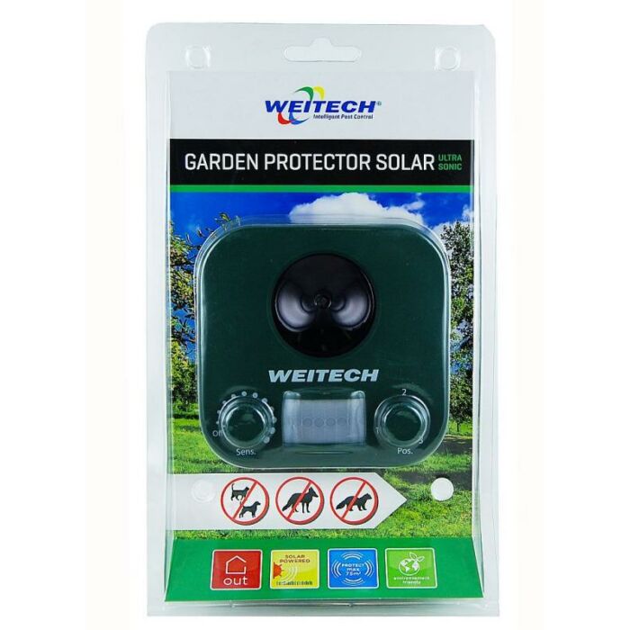 Ultrahangos kutya-macska riasztó -napelemes