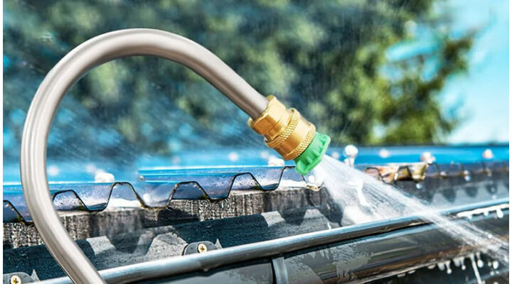 Ereszcsatorna-tisztítás magasnyomású mosóval – adapterek és trükkök