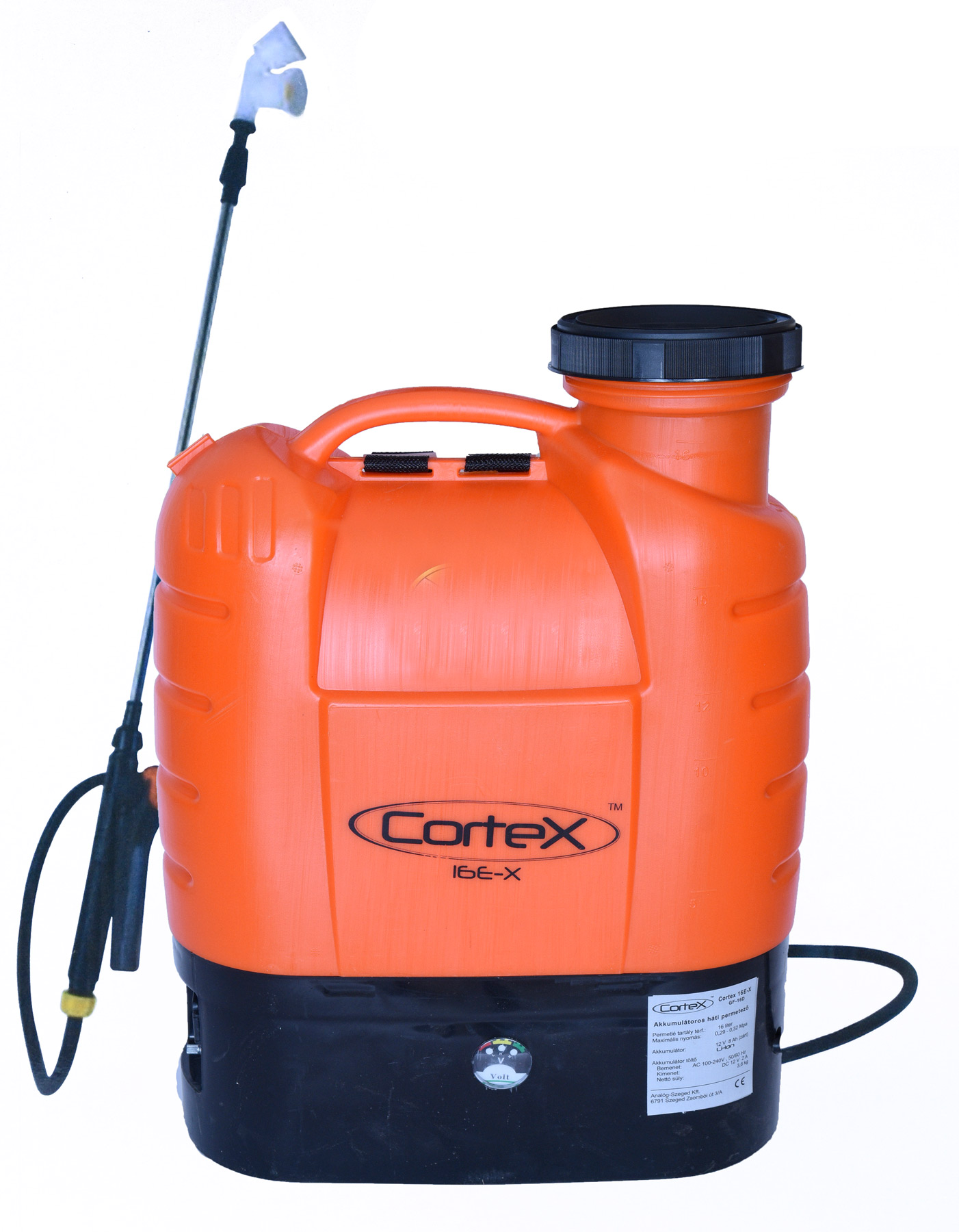 Cortex SX-16E-X Li-ion akkumulátoros permetező, 12 V/8Ah