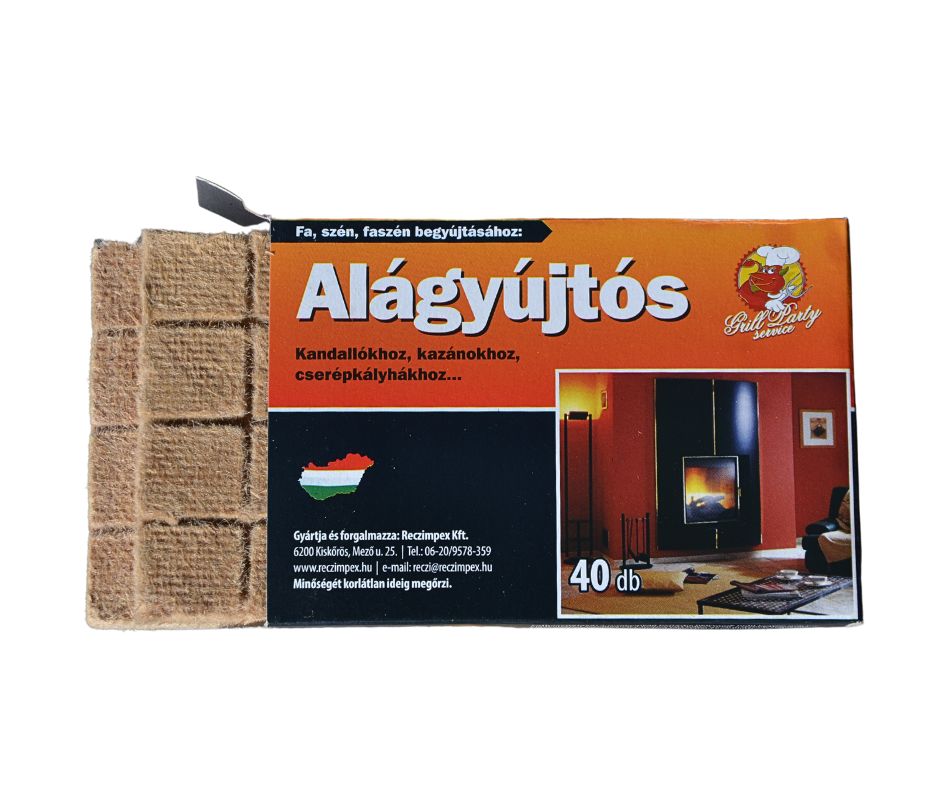 Alágyújtós csomag fa, szén, faszén gyújtáshoz, 40 db