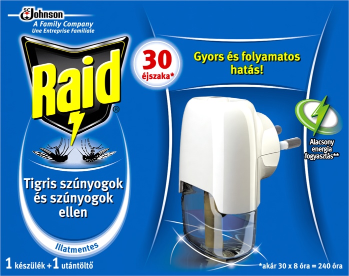 Raid elektromos készülék + folyadék 30 éjszakás