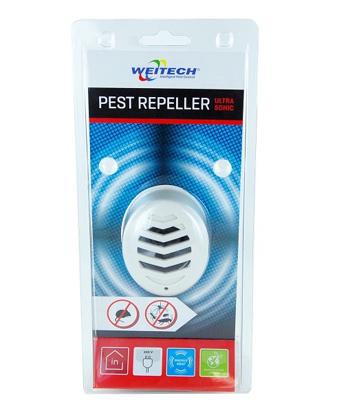 Weitech ultrahangos kártevő riasztó 45 m2/hálózatról működik
