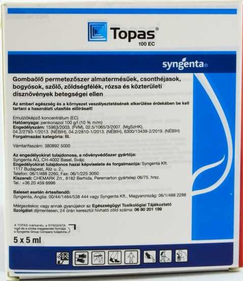 Topas 100 EC 5×5 ml ampulla
