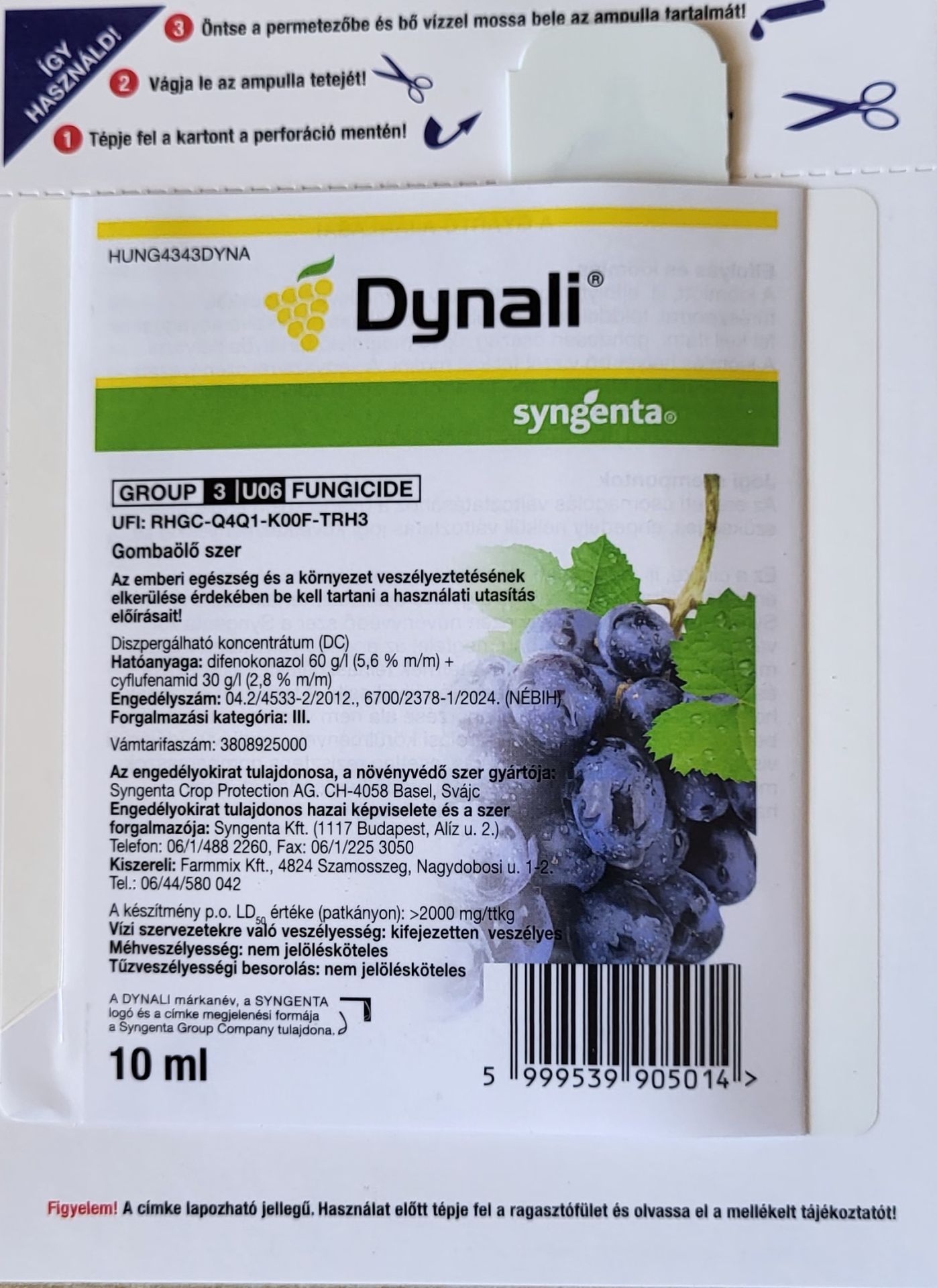 Dynali gombaölő szer 10 ml ampullás