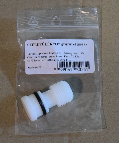 Szelepülék O műanyag  gyűrűvel