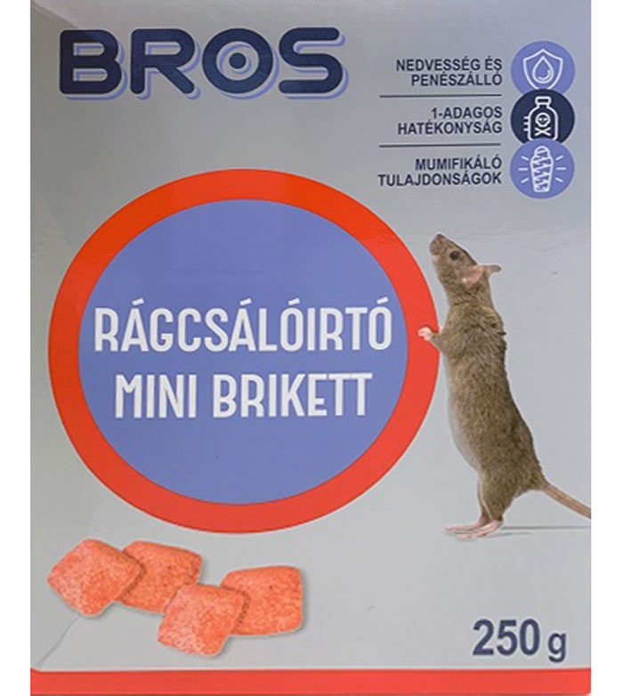 Bros rágcsálóirtó mini brikett 250g