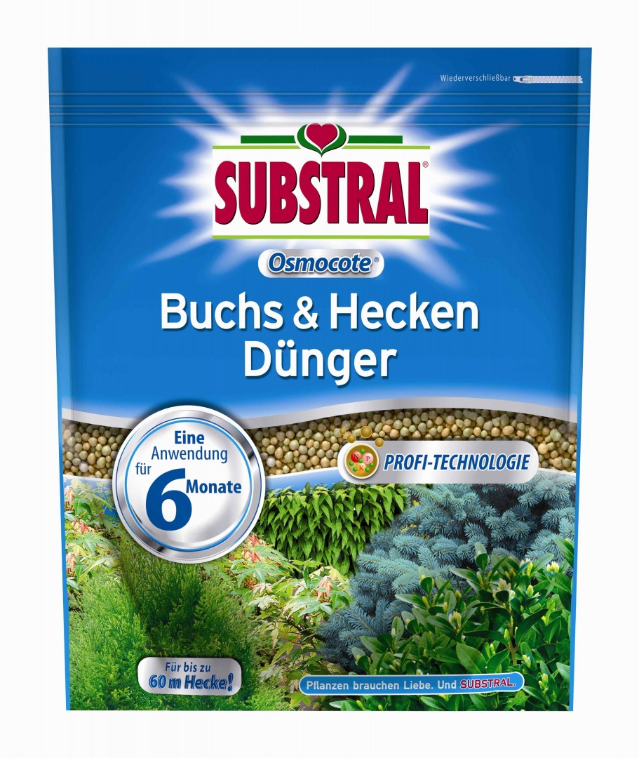 Substral Osmocote Buxusok, tuják, fenyőfélék és sövénynövények számára 1,5 kg