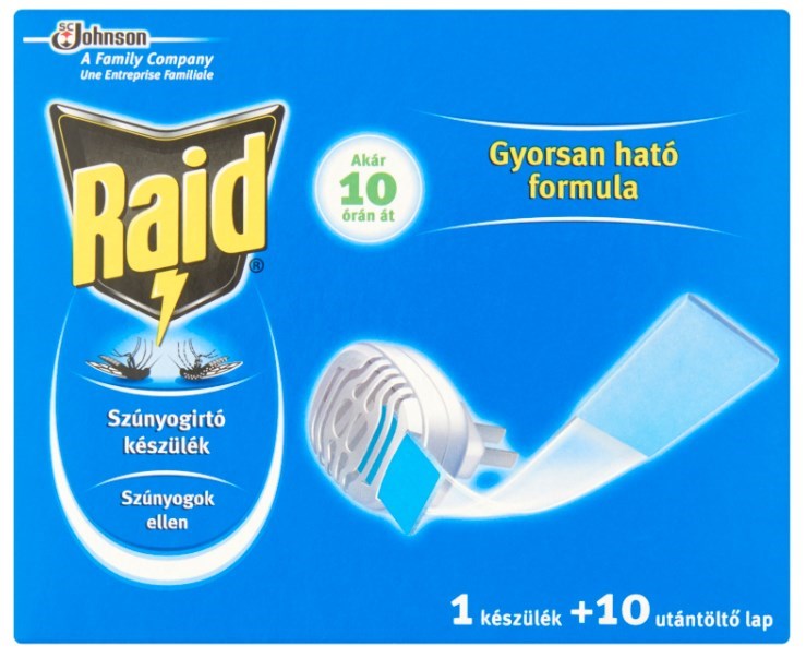 Raid elektromos készülék + 10 lapka